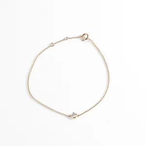 0.10 crt 14K Gold Bracelet w. Diamond