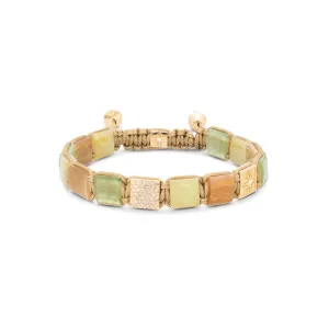 10mm Lock 18K Gold Bracelet w. Moonstone, Sapphire & Diamondss