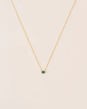 18K Gold Necklace w. Emerald