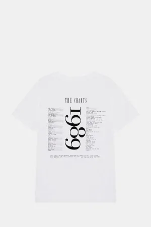 1989 Charts Tee White