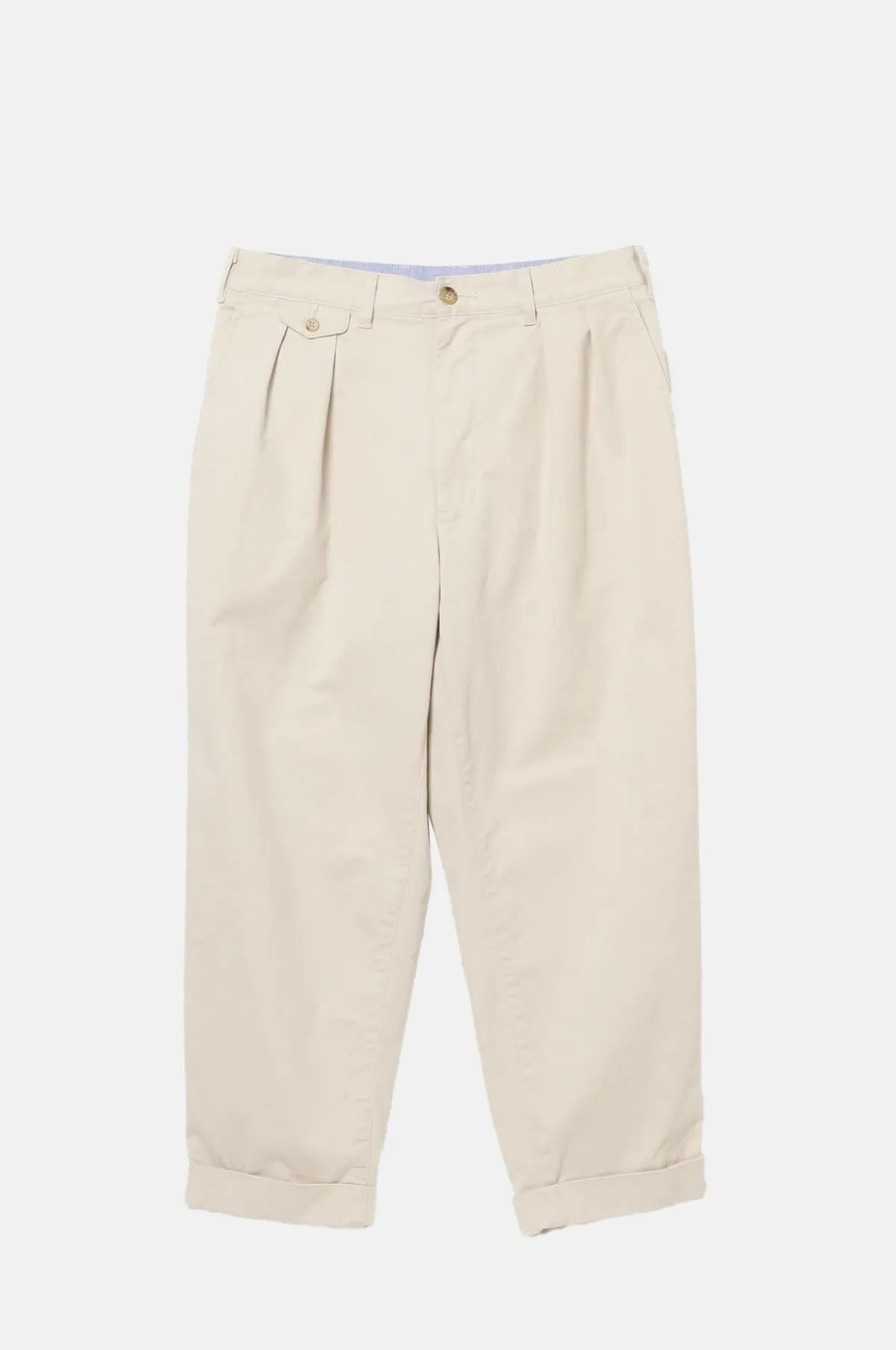 2 Pleats Twill Pant Cement