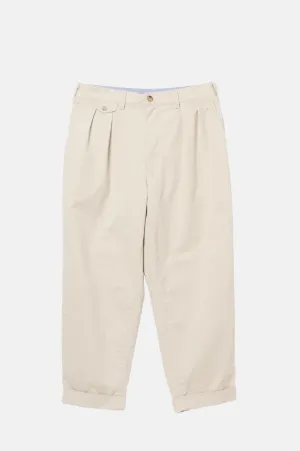 2 Pleats Twill Pant Cement