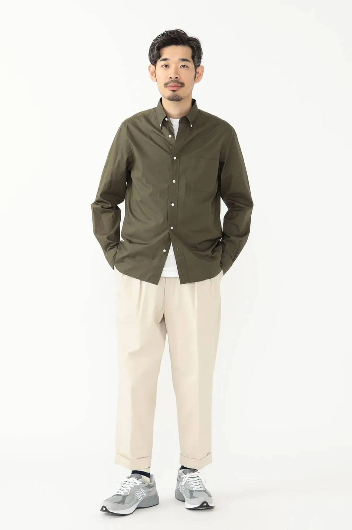 2 Pleats Twill Pant Cement