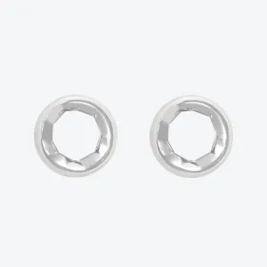 A. Sun Halo Silver Studs w. Snow White Enamel