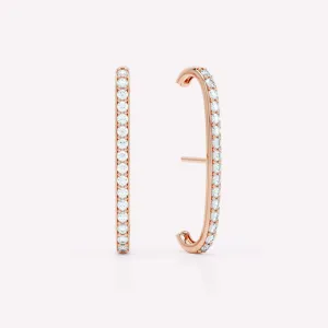 Allday 14K Rosegold Earrings w. Diamonds
