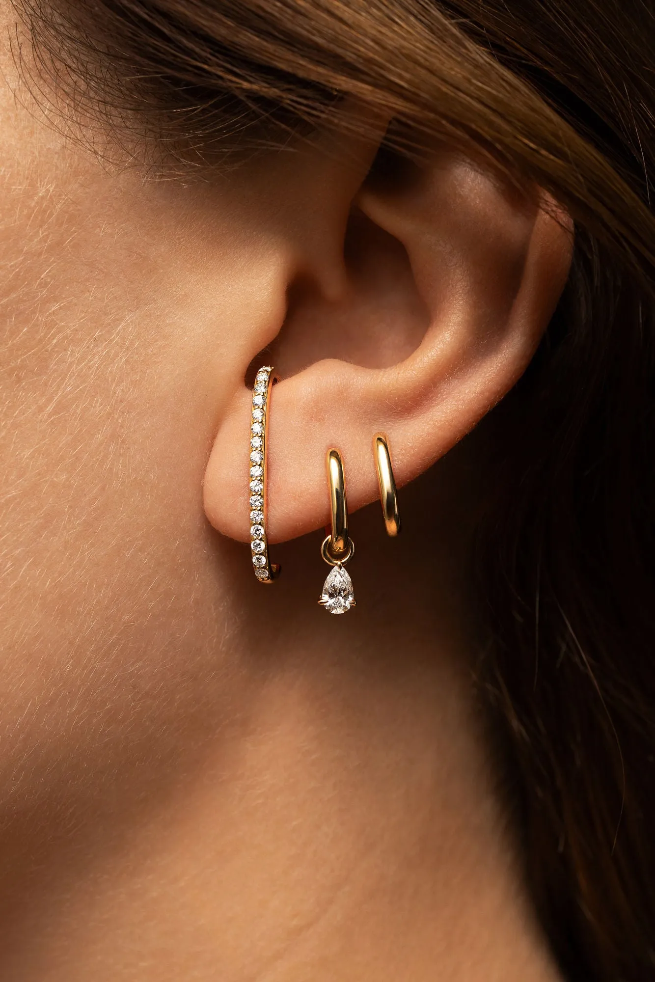 Allday Polished 14K Whitegold Huggies