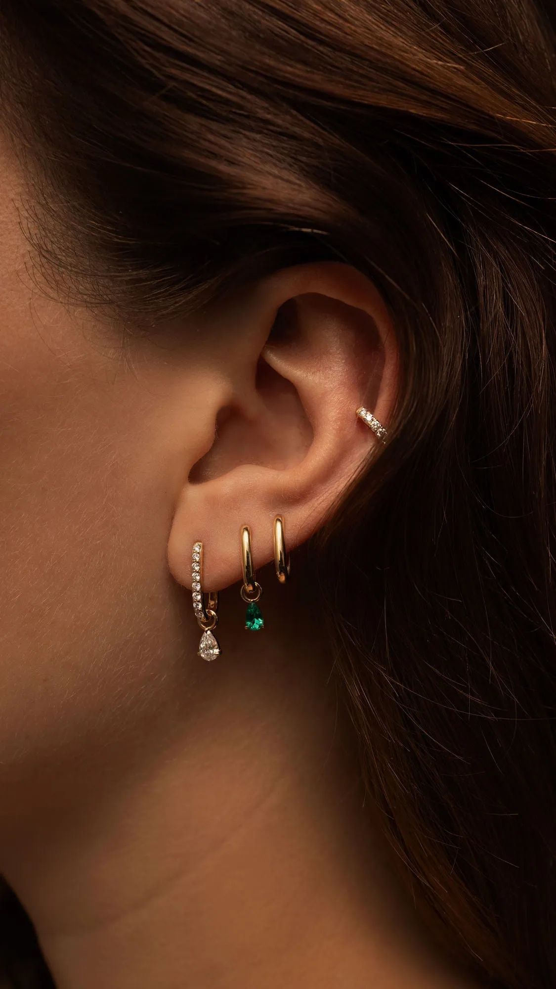 Allday Polished 14K Whitegold Huggies