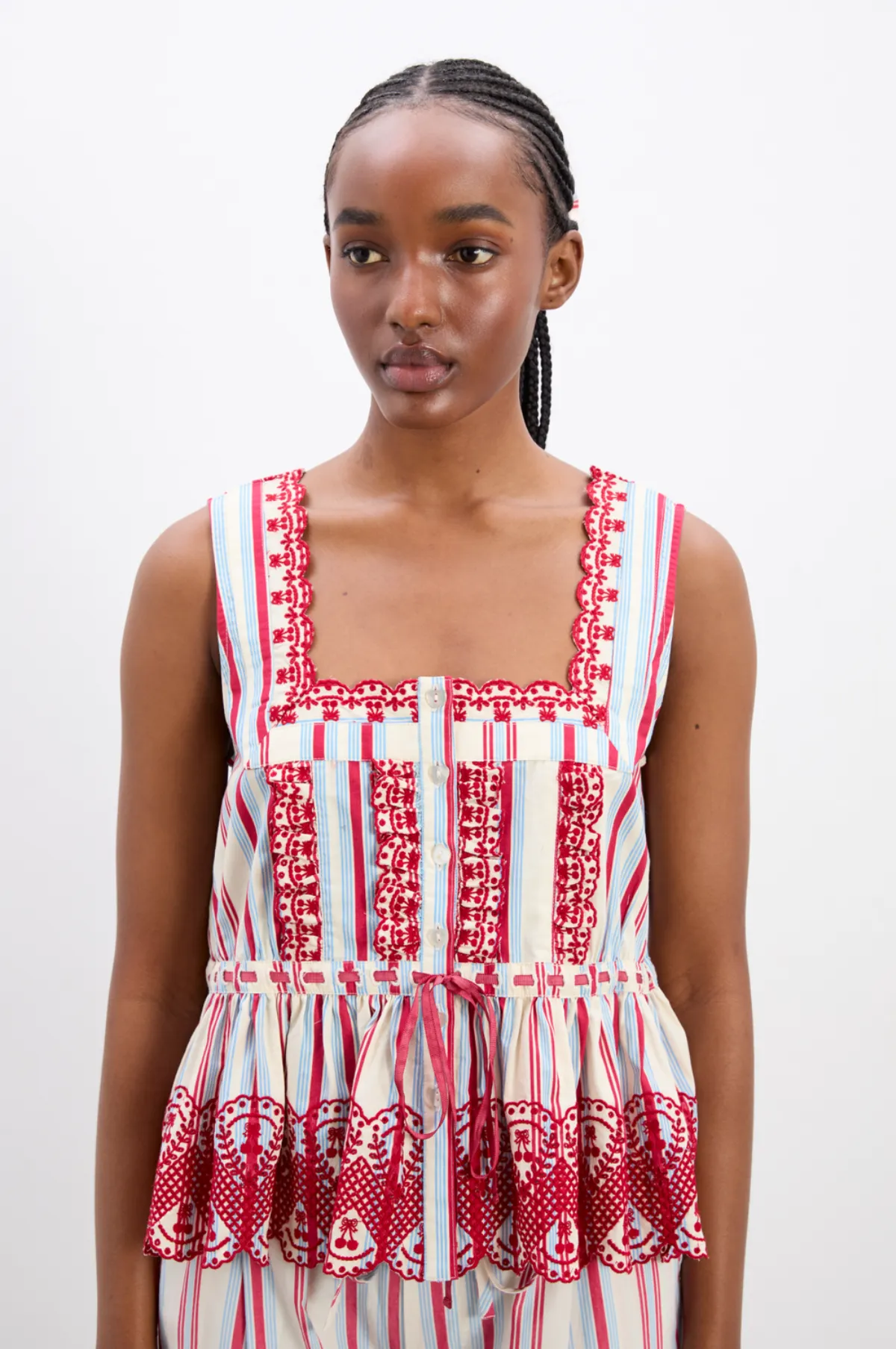 Amaya Blouse Butter Cherry Stripe Multi