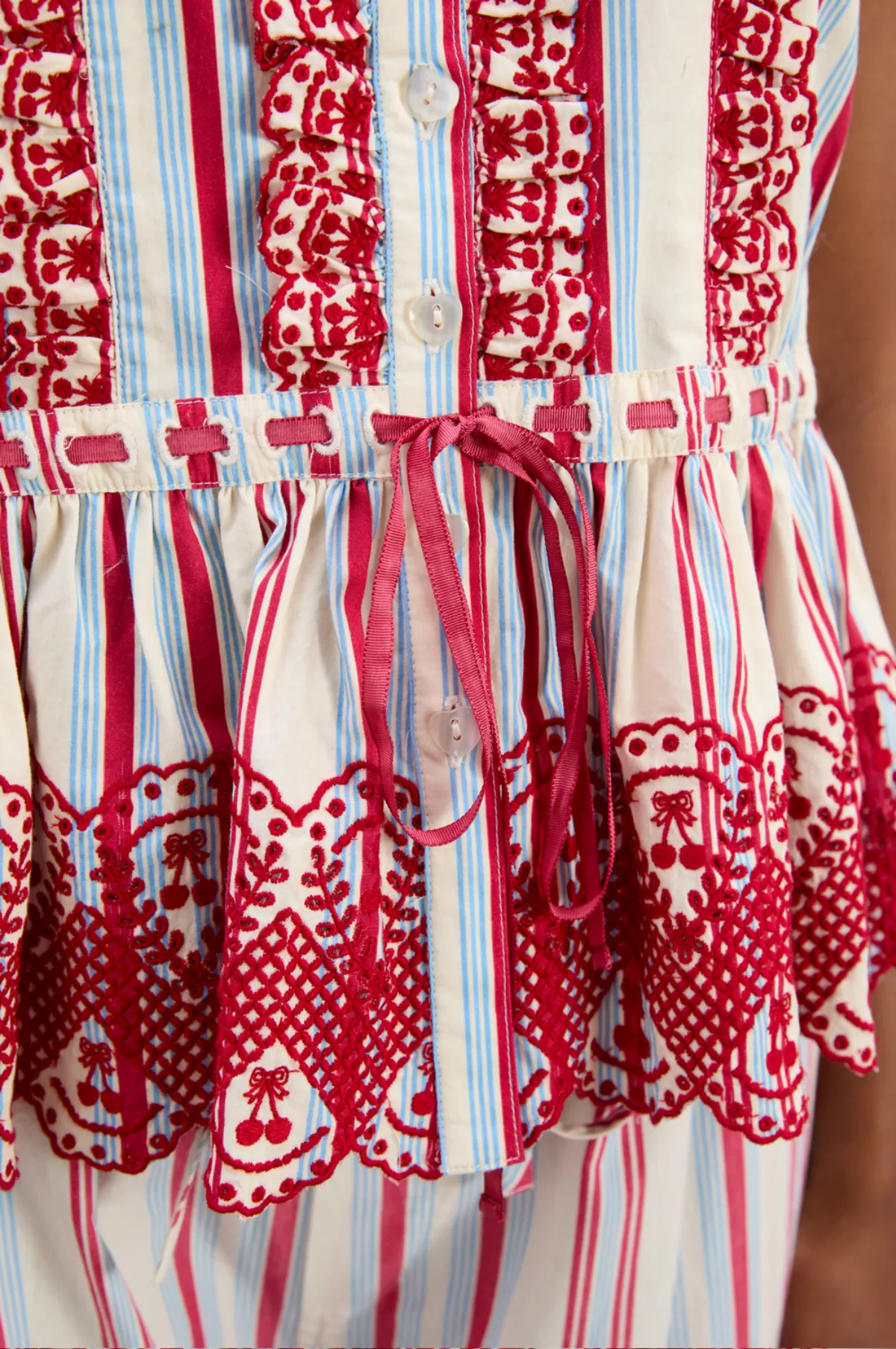 Amaya Blouse Butter Cherry Stripe Multi