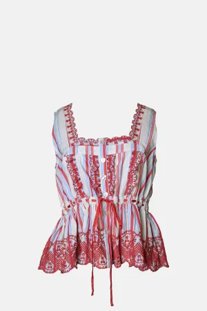Amaya Blouse Butter Cherry Stripe Multi