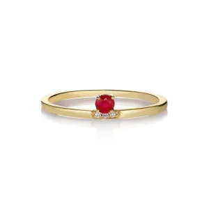Andrea 14K Gold Ring w. Diamonds & Ruby