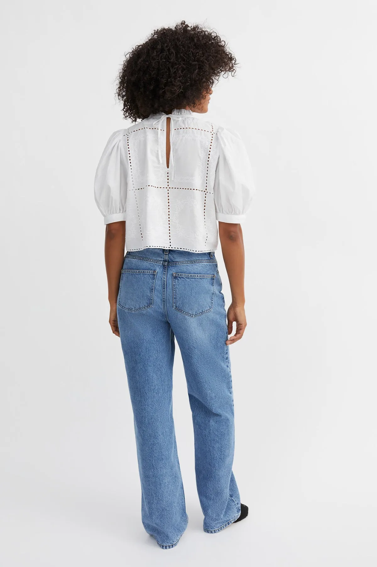 Anemone Crop Blouse Optic White