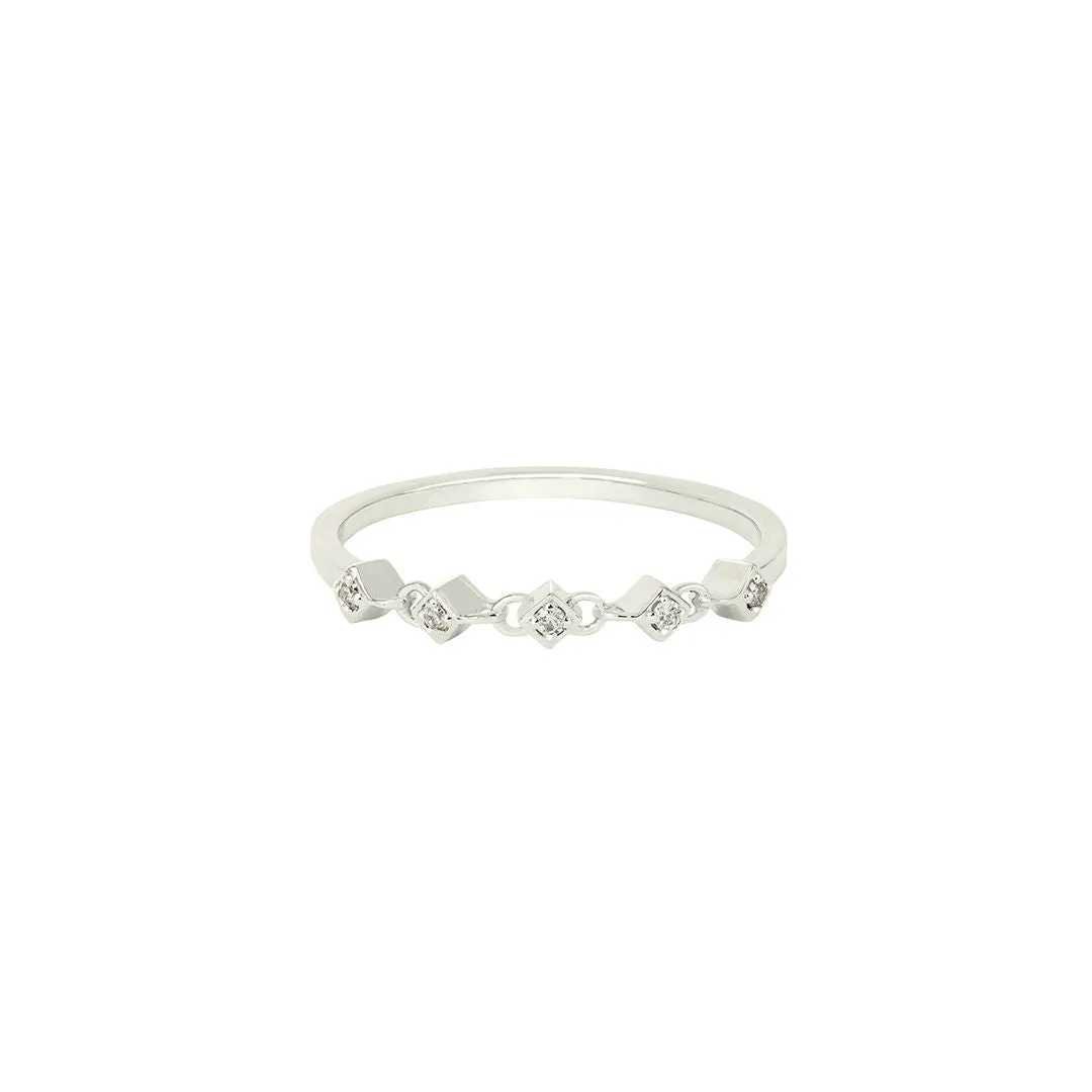 Athena 18K White Gold Ring w. Diamonds