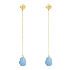 Baby blue Gold Plated Earrings