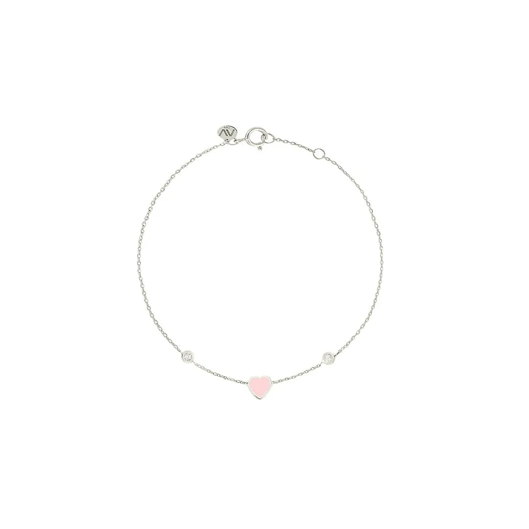 Babydoll 18K White Gold Bracelet w. Diamonds