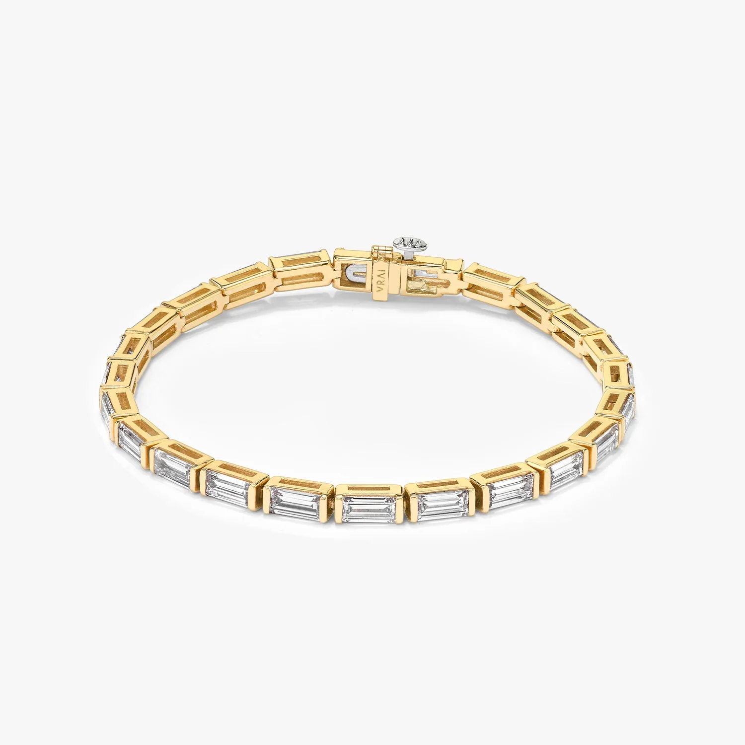 Baguette 14K Gold Tennis Bracelet w. Lab-Grown Diamonds
