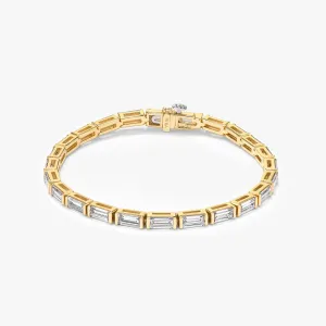 Baguette 14K Gold Tennis Bracelet w. Lab-Grown Diamonds