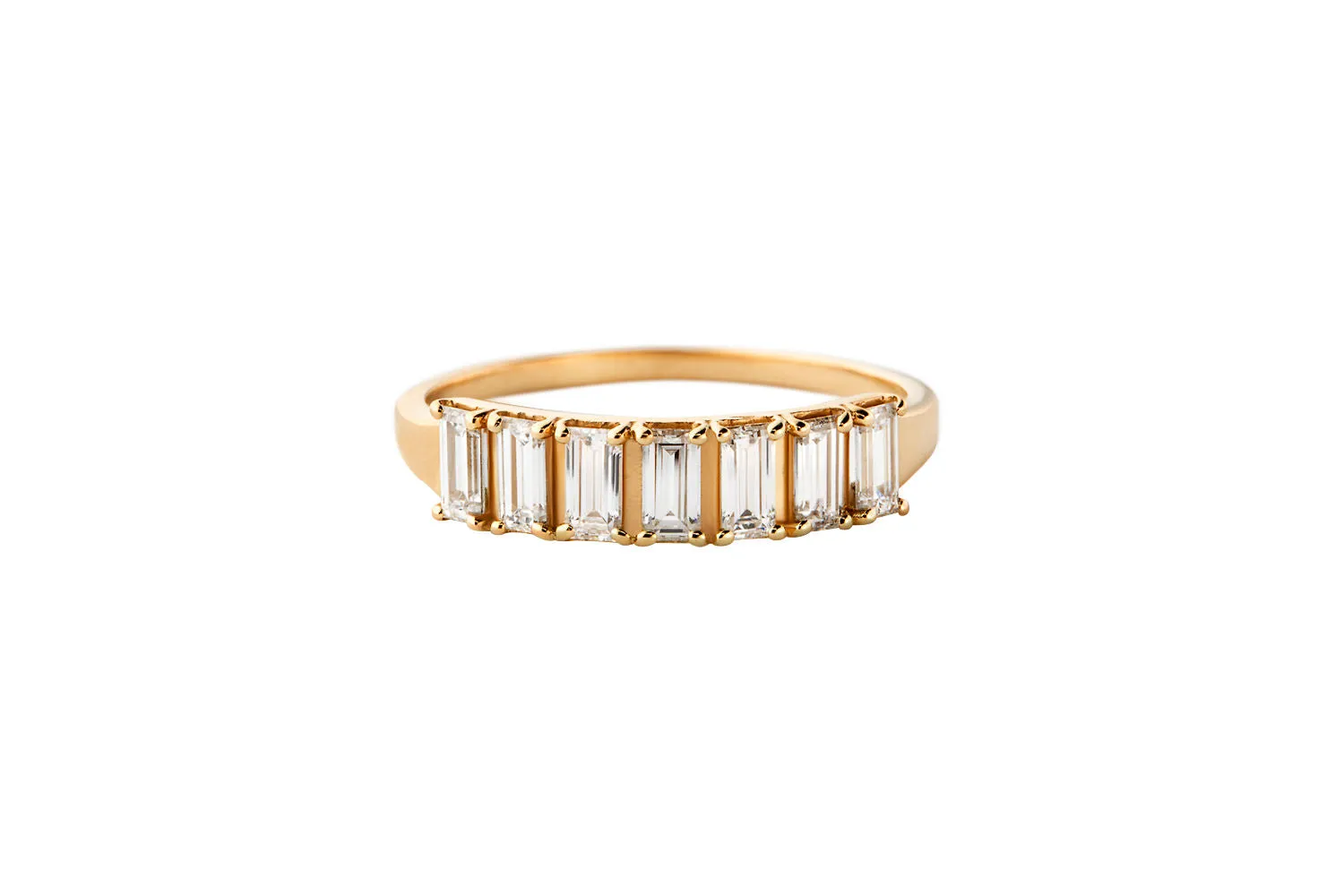 Baguette 14K or 18K Gold Ring w. Lab-Grown Diamonds