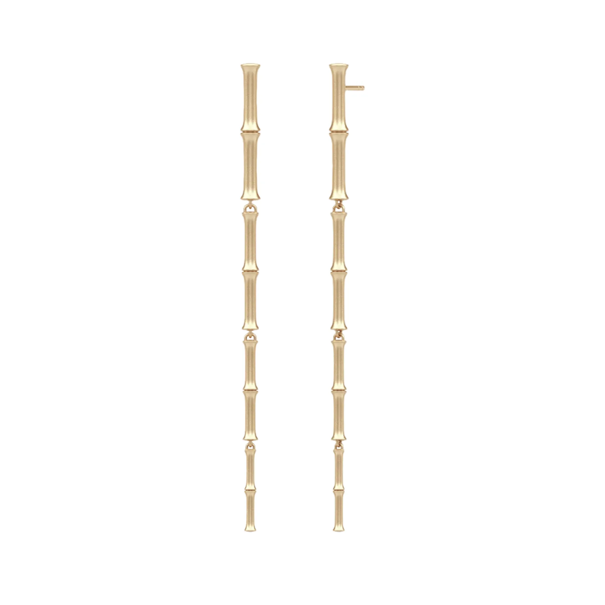 Bamboo Dangle 14K Gold Earrings