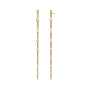 Bamboo Dangle 14K Gold Earrings