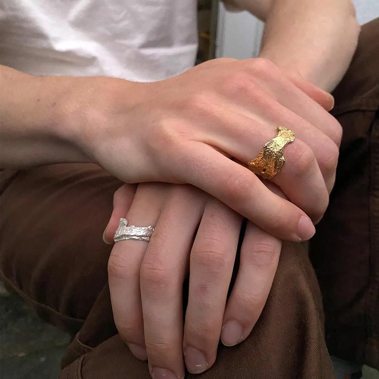 Bark Silver Ring
