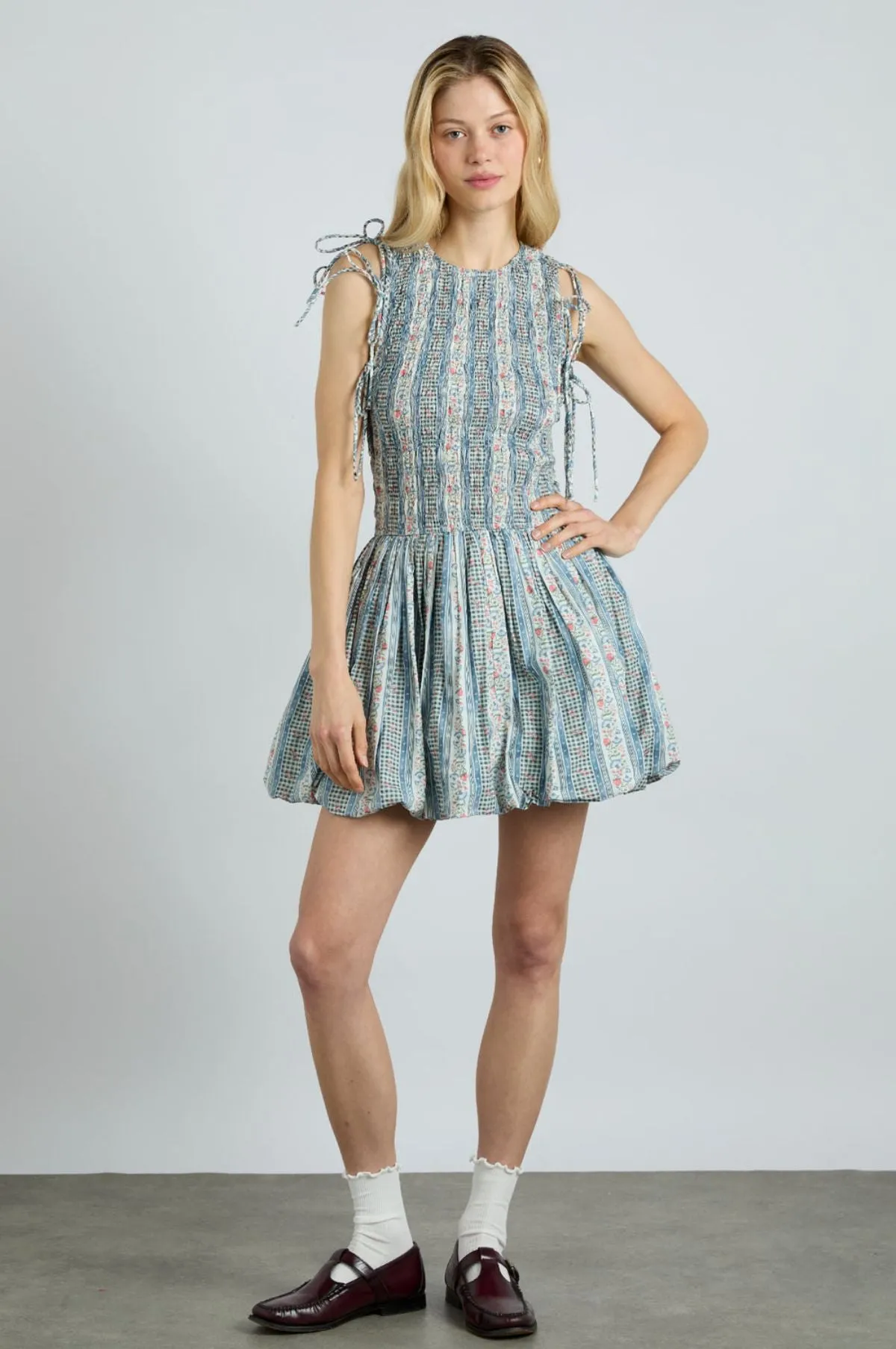 Becca Bubble Mini Dress Wallpaper Floral