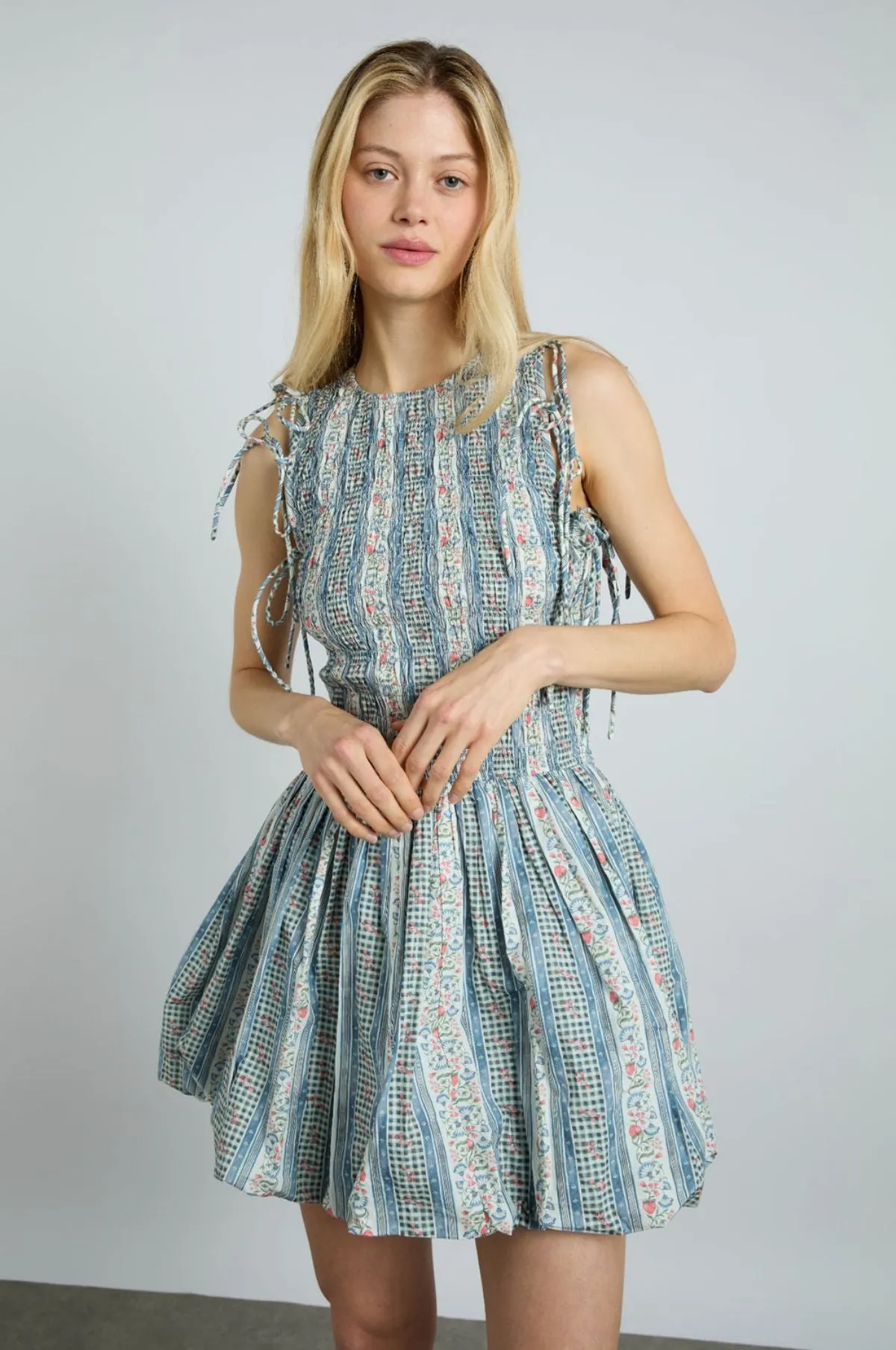 Becca Bubble Mini Dress Wallpaper Floral