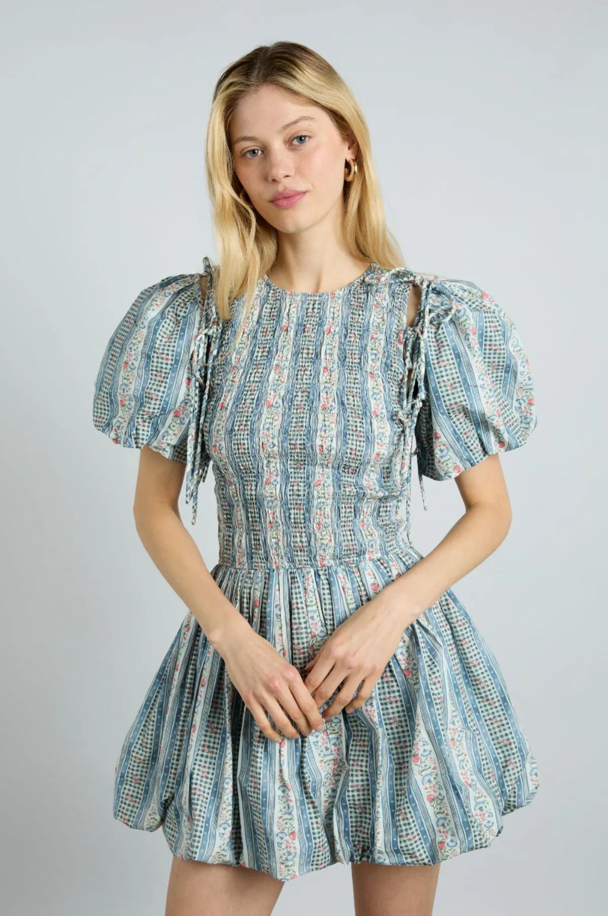 Becca Bubble Mini Dress Wallpaper Floral