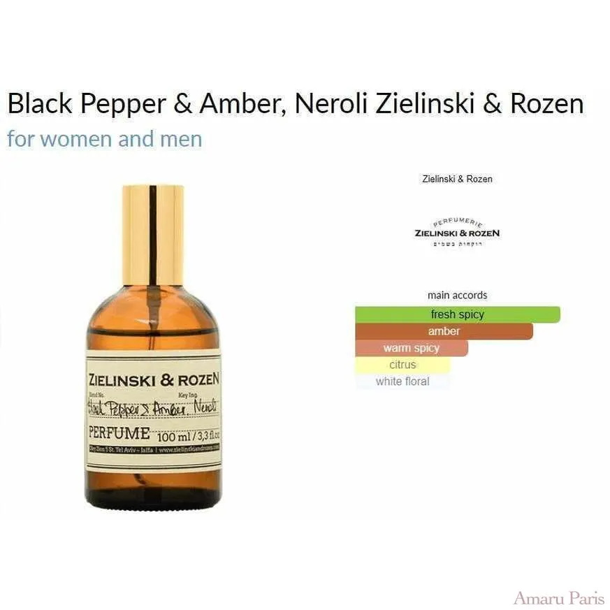 Black Pepper &amp; Amber, Neroli Zielinski &amp; Rozen for women and men Decant Samples