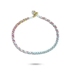 Braided Silver/Mixed colours  Bracelet