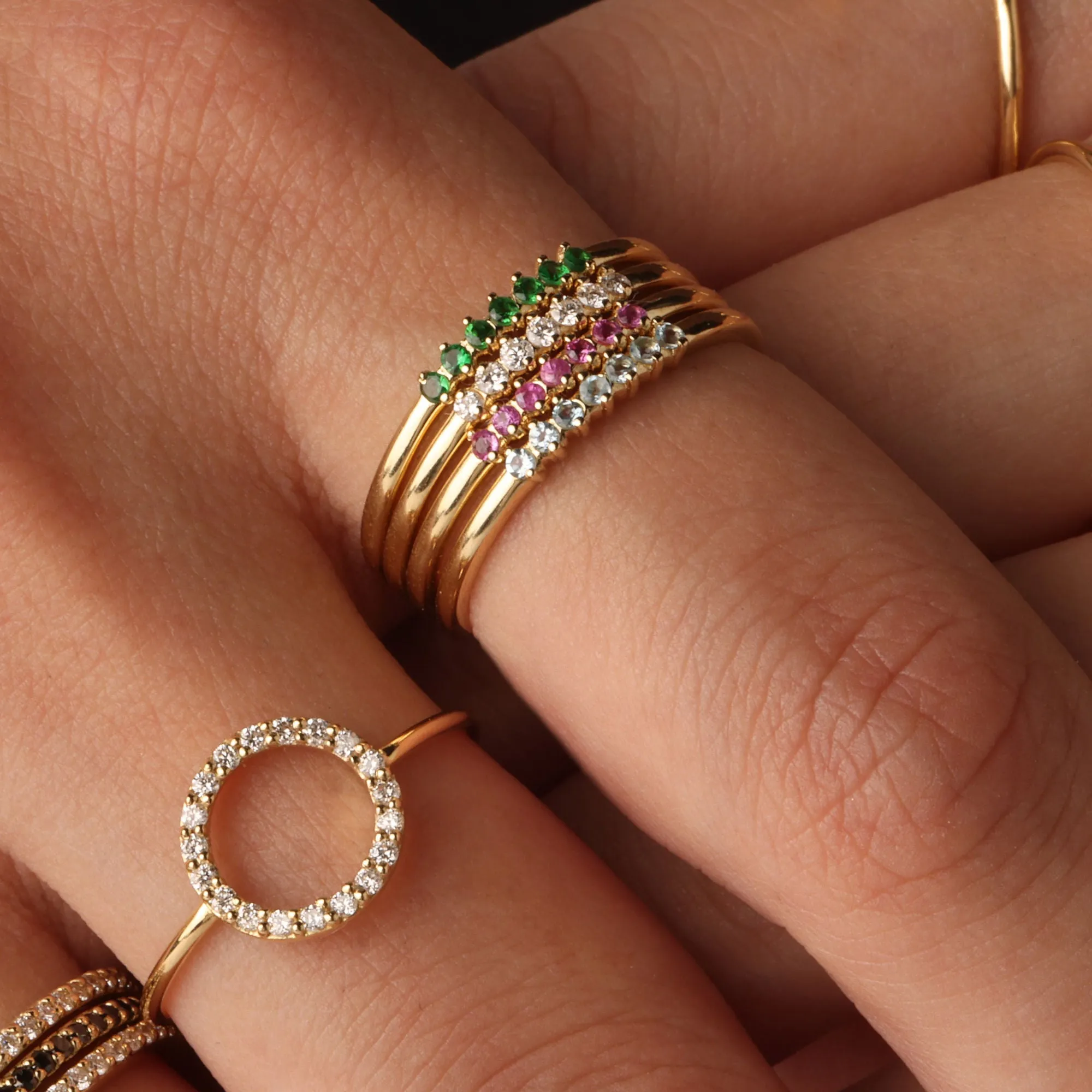 Bubbles 18K White Gold Ring w. Diamonds