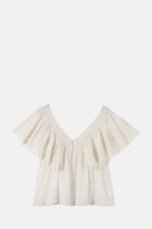 Camelia Top Vintage White