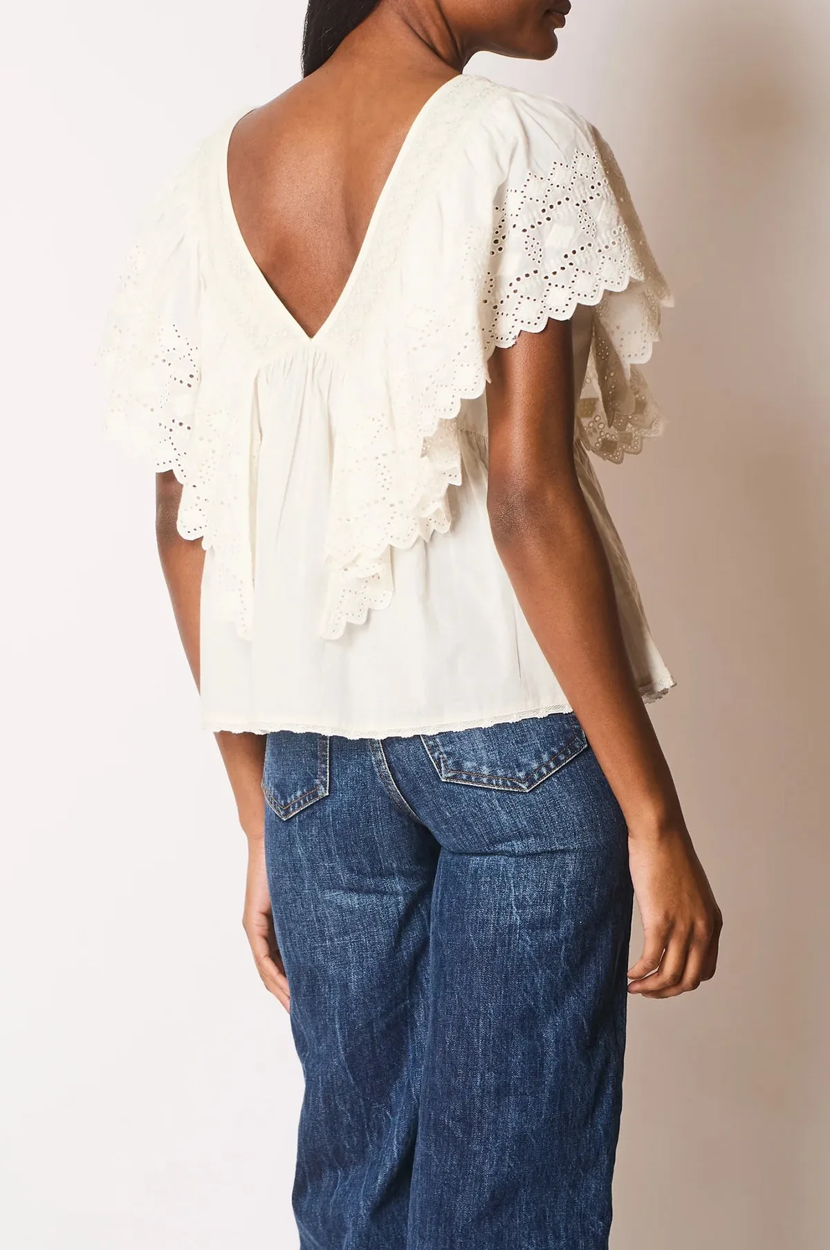 Camelia Top Vintage White