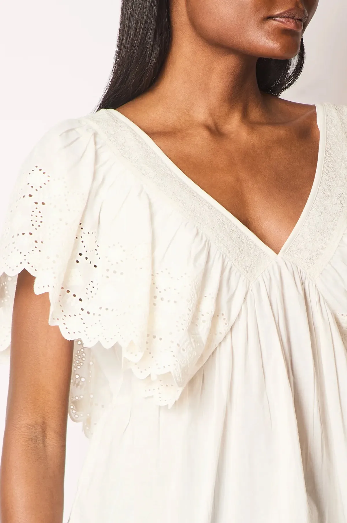 Camelia Top Vintage White