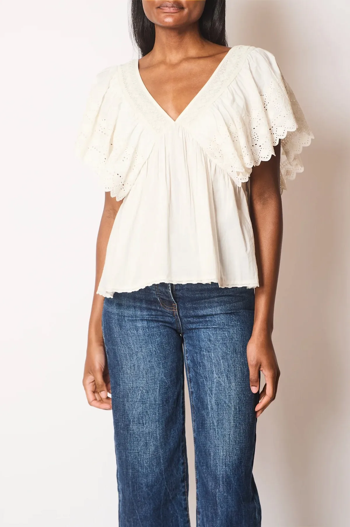 Camelia Top Vintage White