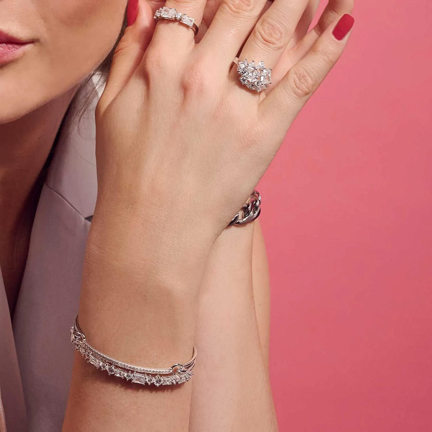 Capizzi Silver Bangle w. Zirconias