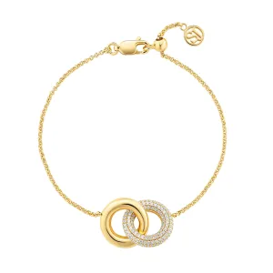 Carrara Gold Plated Bracelet w. Zirconia