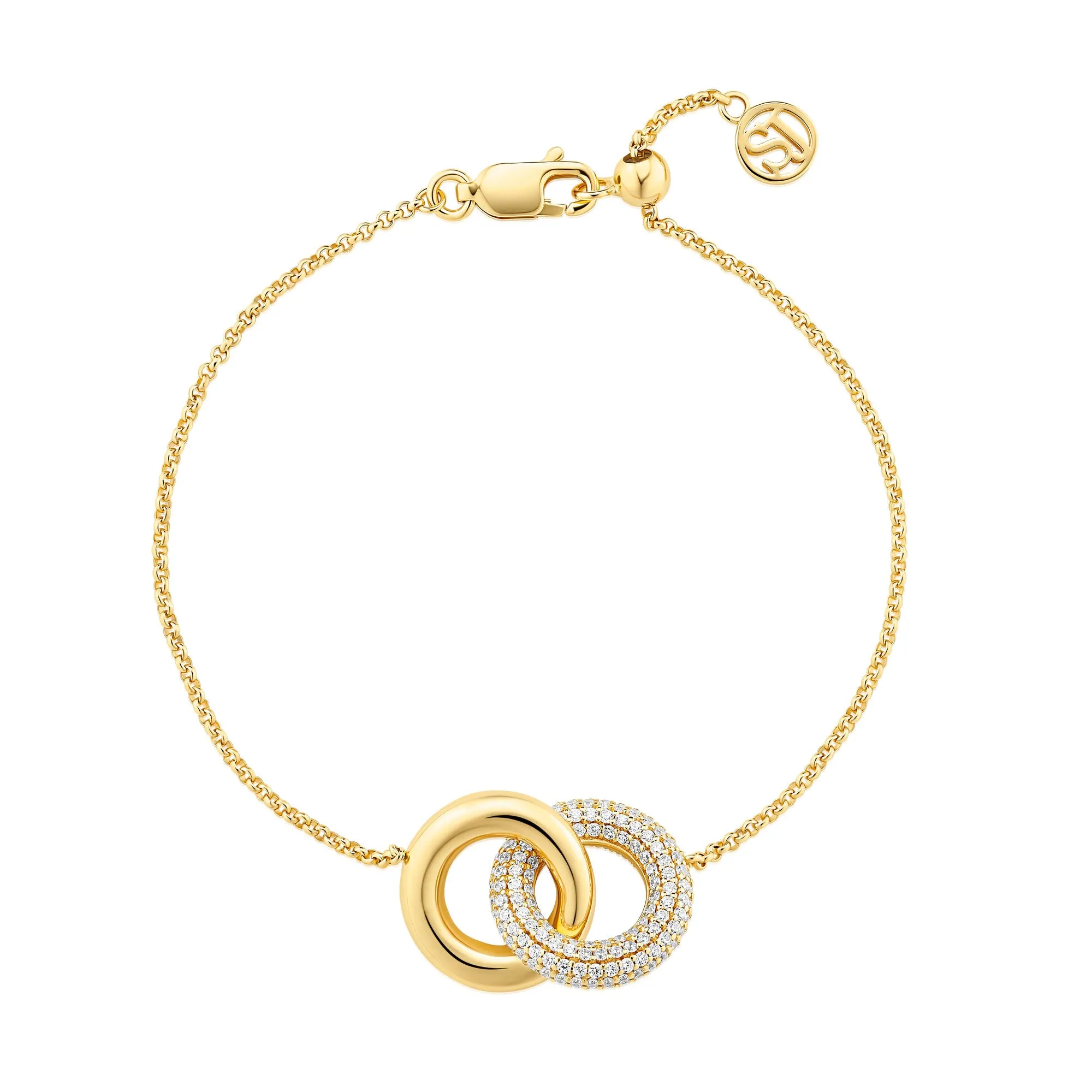 Carrara Gold Plated Bracelet w. Zirconia