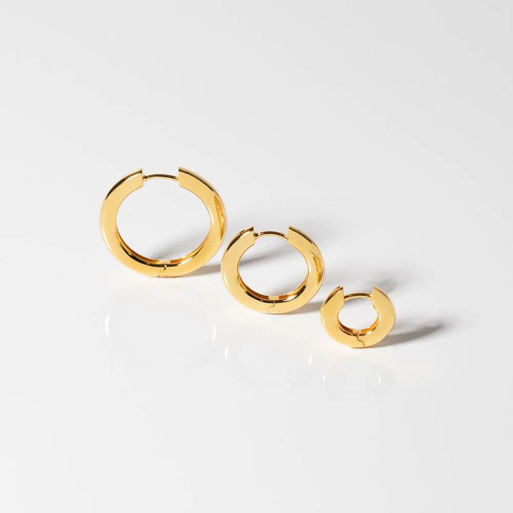 Carrara Pianura Medio 18K Gold Plated Hoops