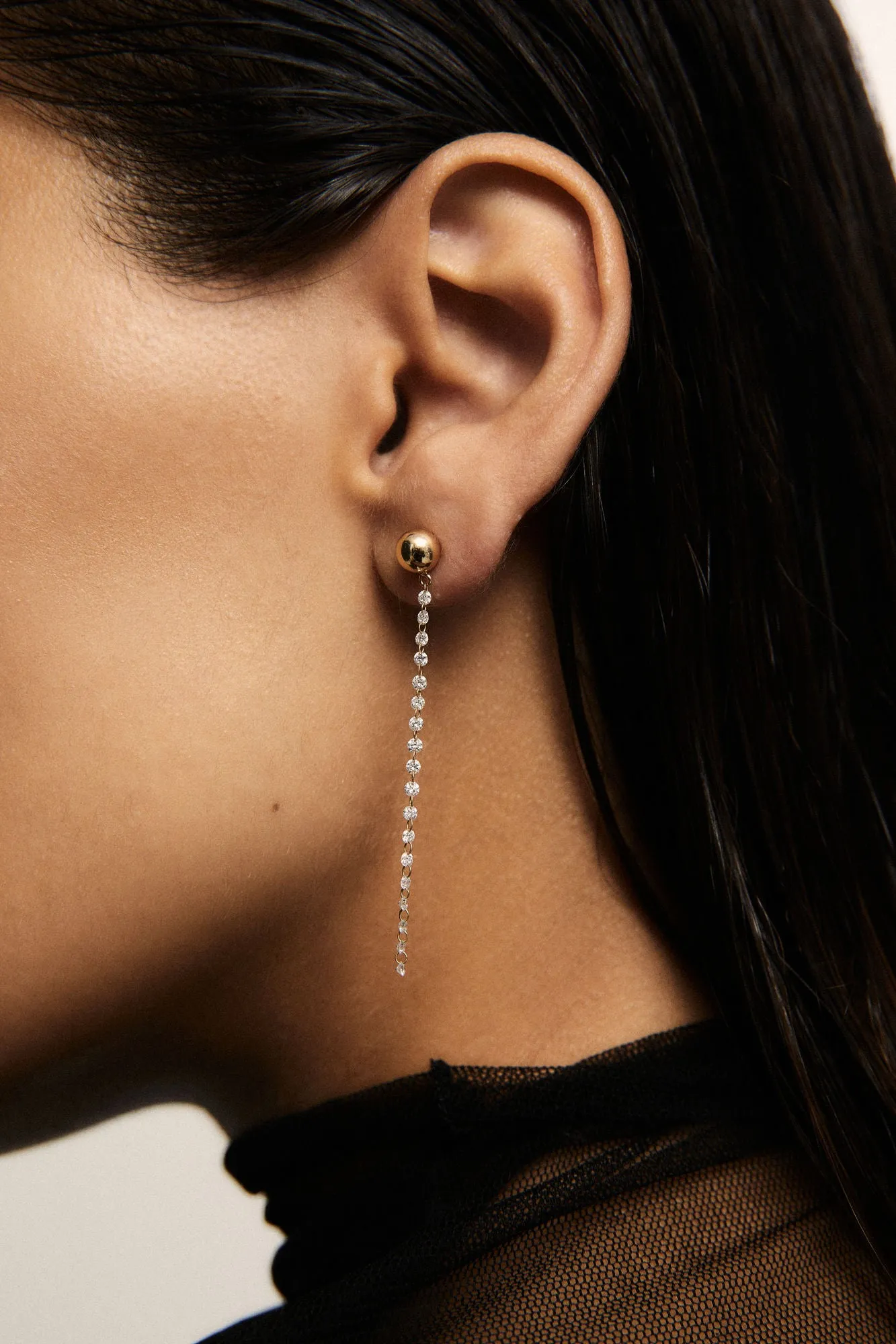 Cascade Nude 18K Rosegold Earrings w. Lab-Grown Diamonds