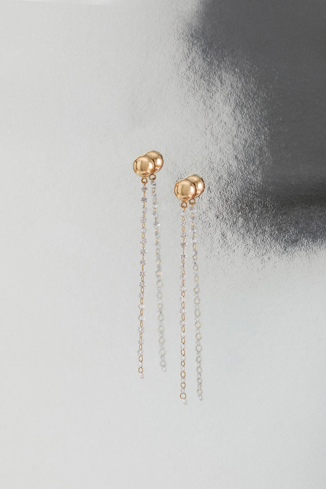 Cascade Nude 18K Rosegold Earrings w. Lab-Grown Diamonds