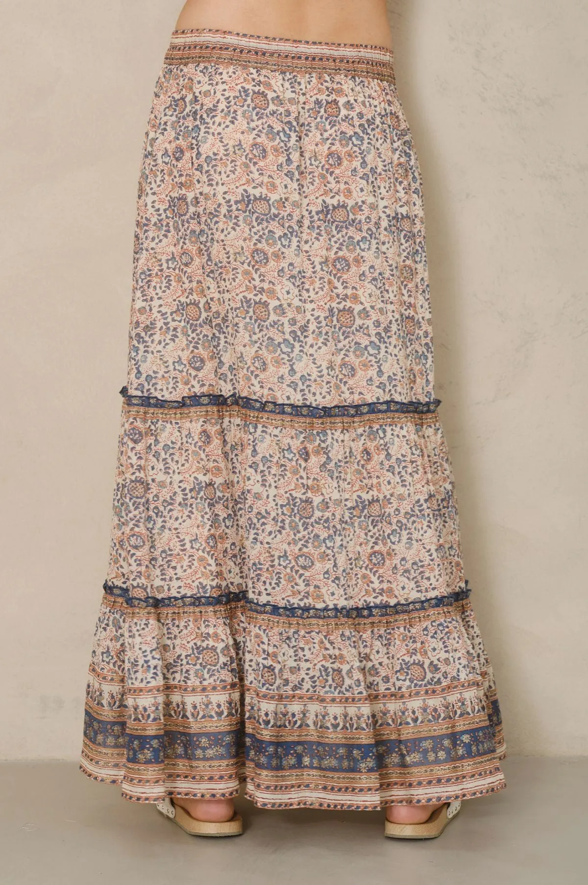 Cass Print Maxi Skirt Navy