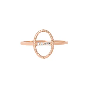 Celestial Bar 18K Rose Gold Ring w. Diamonds