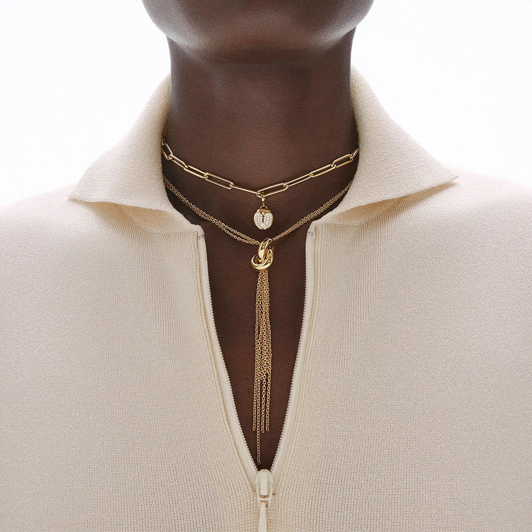 Charm Link Chain 18K Gold or Whitegold Necklace