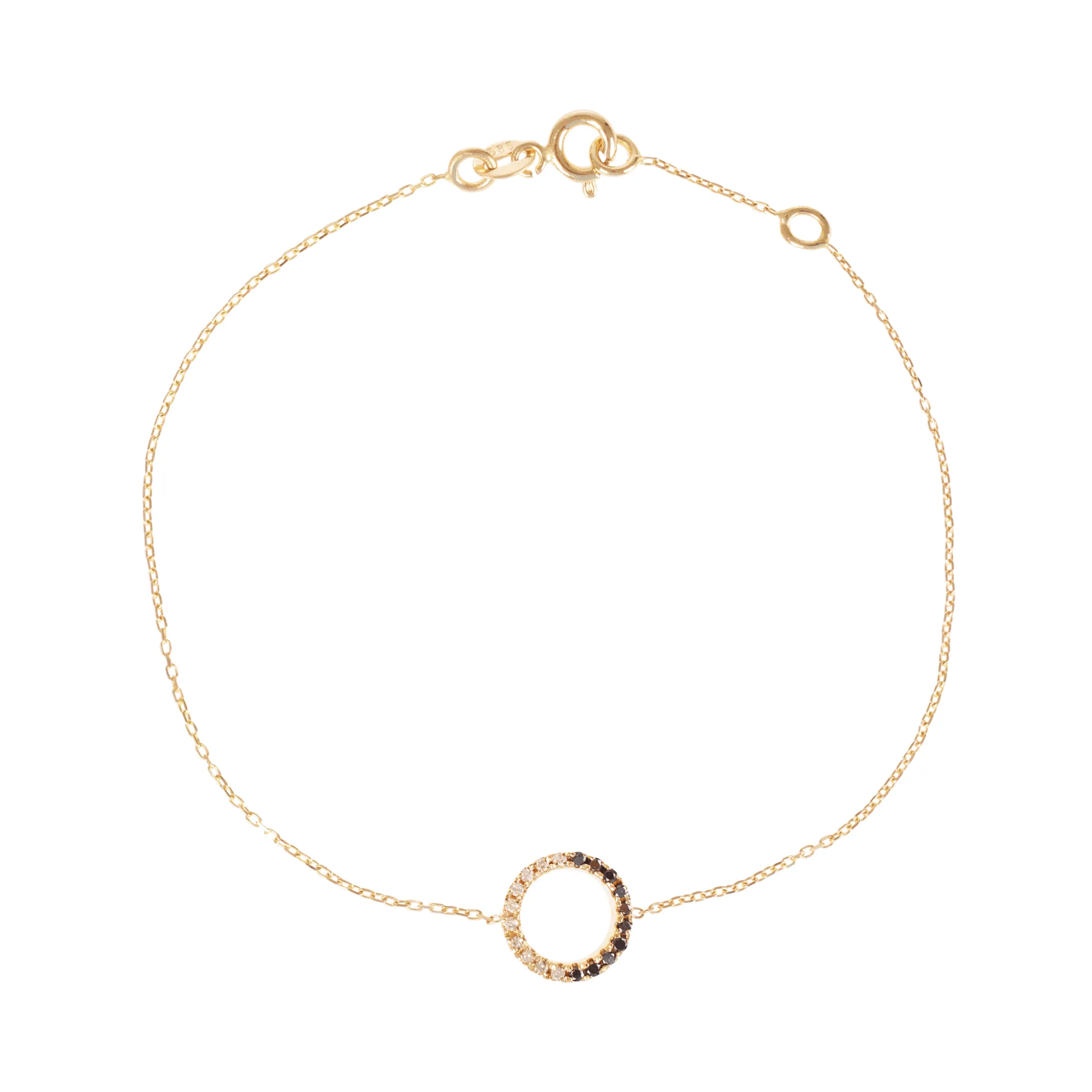 Claire 18K Gold Bracelet w. Black & White Diamonds