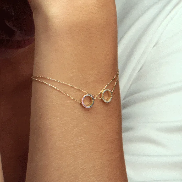 Claire 18K Gold Bracelet w. Champagne & White Diamonds