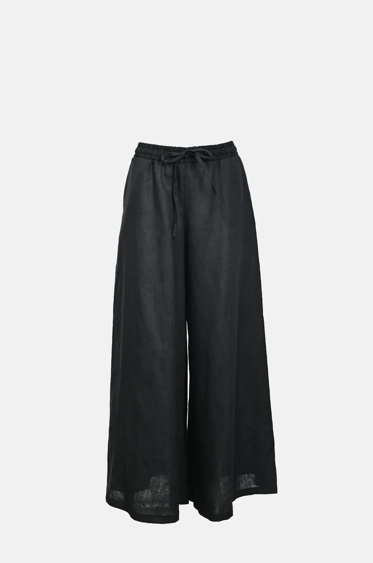 Classic Linen Loose Fit Pants Black