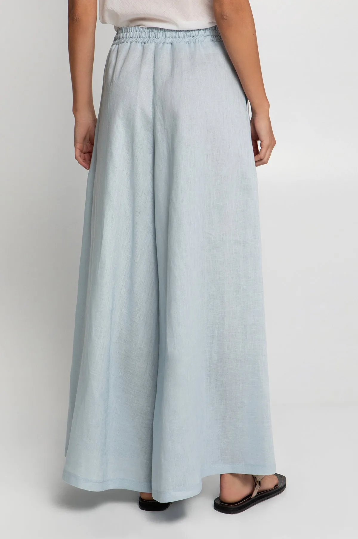 Classic Linen Loose Fit Pants Grey Ciel