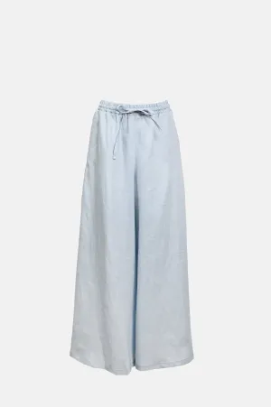 Classic Linen Loose Fit Pants Grey Ciel