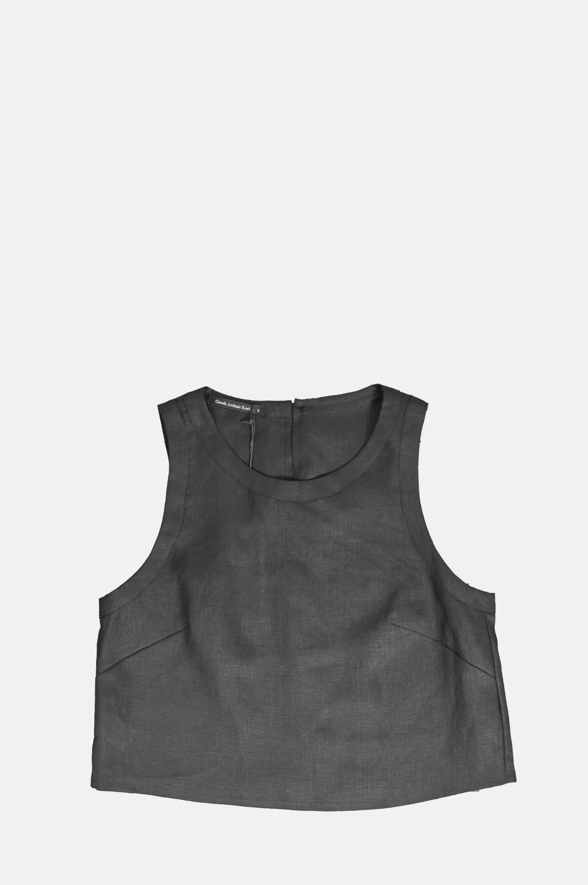 Classic Linen Sleeveless Top Black